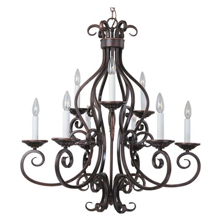 Maxim Nine Light Oil Rubbed Bronze Up Chandelier 12216OI
